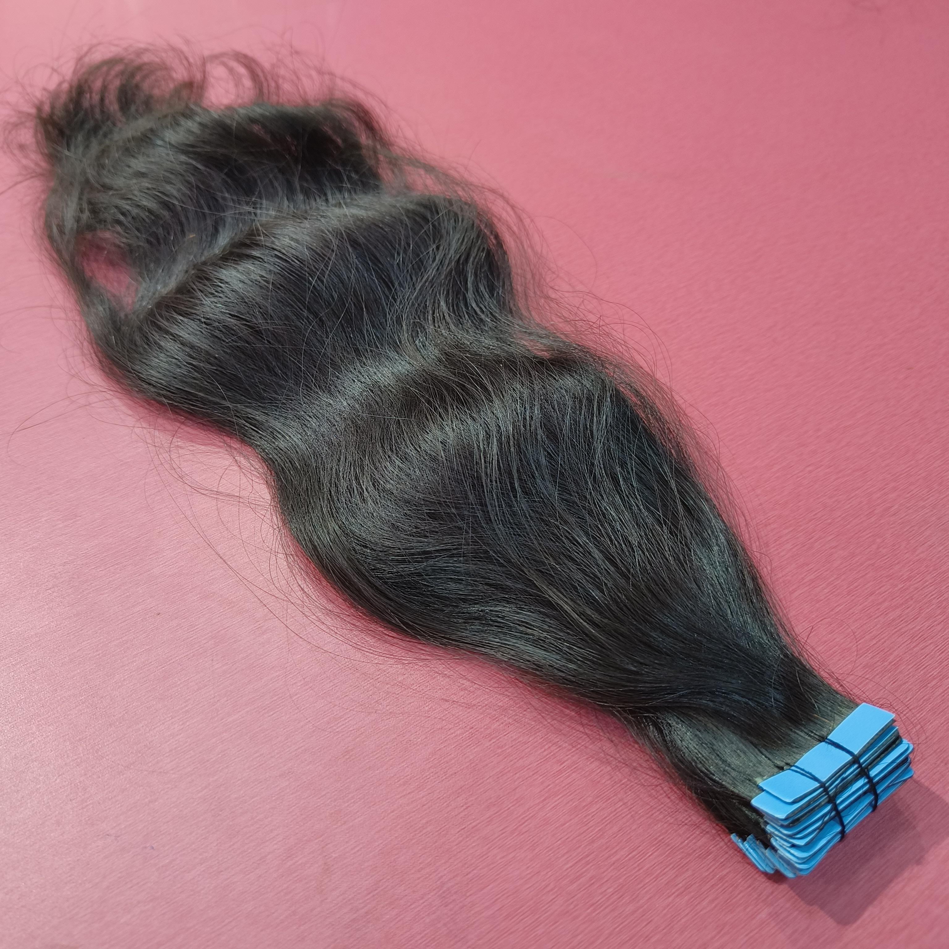 Raw Unprocessed 12A Indian Hair Natural Black Tape in Hair Extensions Human Hair wholesale sellers