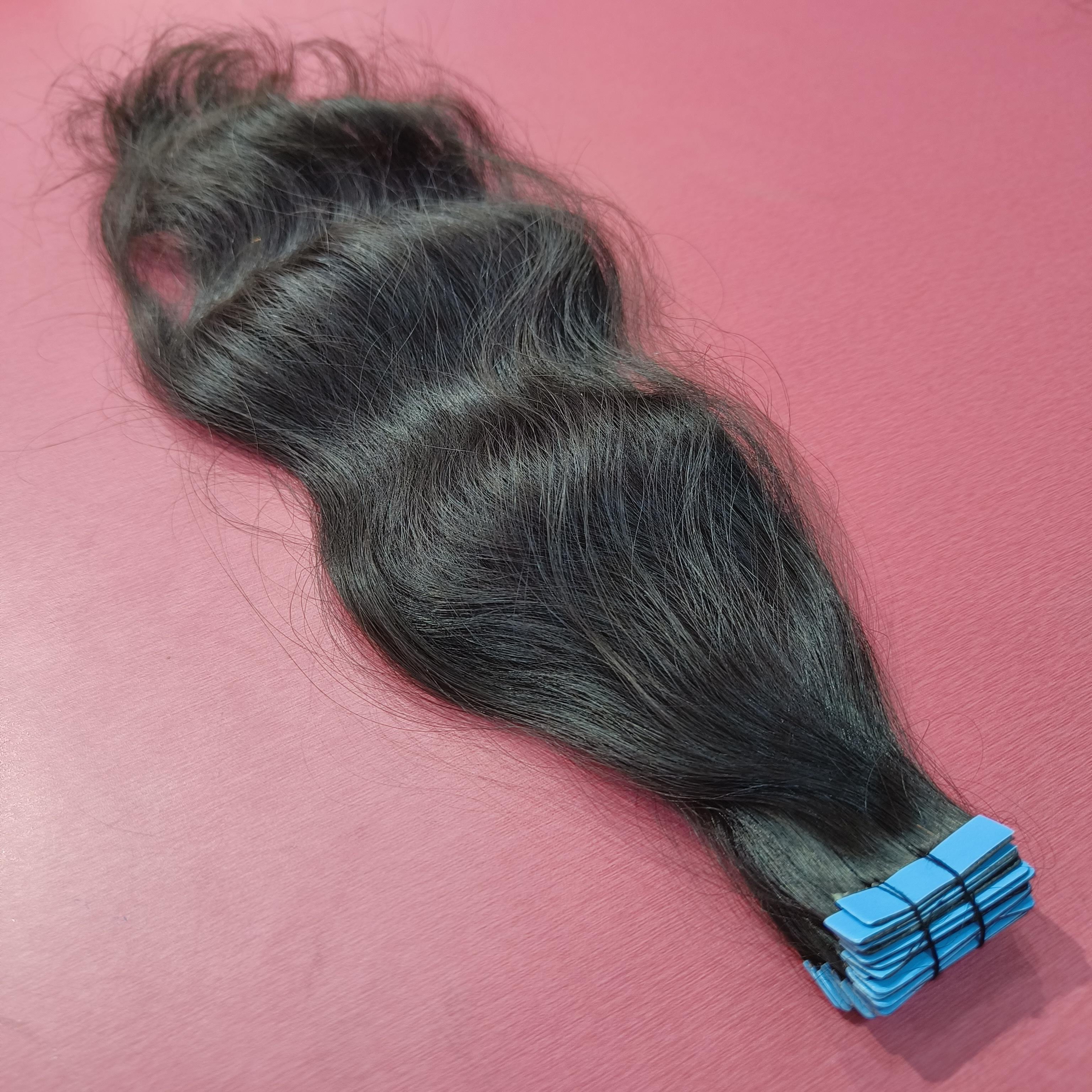 Raw Unprocessed 12A Indian Hair Natural Black Tape in Hair Extensions Human Hair wholesale sellers