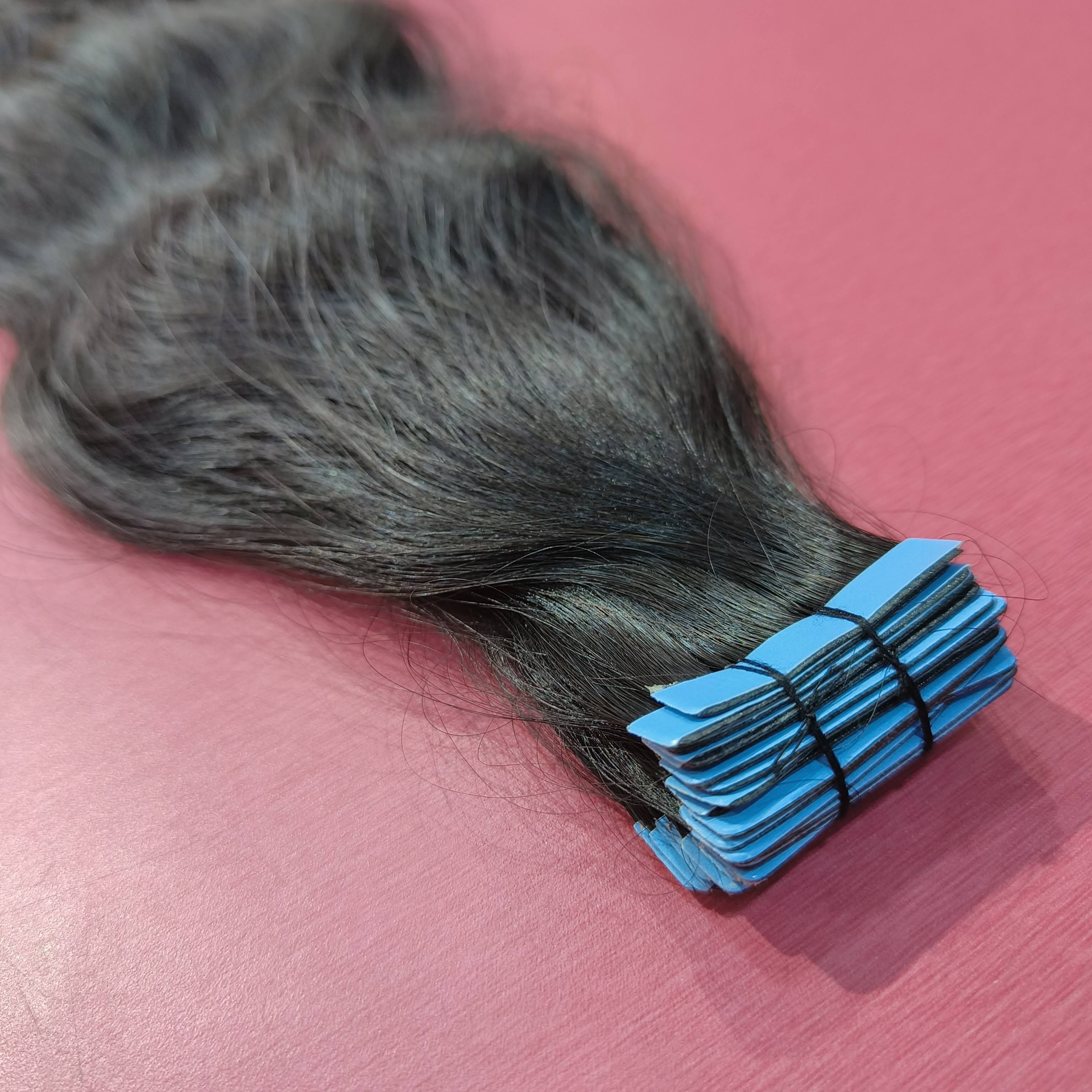 Raw Unprocessed 12A Indian Hair Natural Black Tape in Hair Extensions Human Hair wholesale sellers