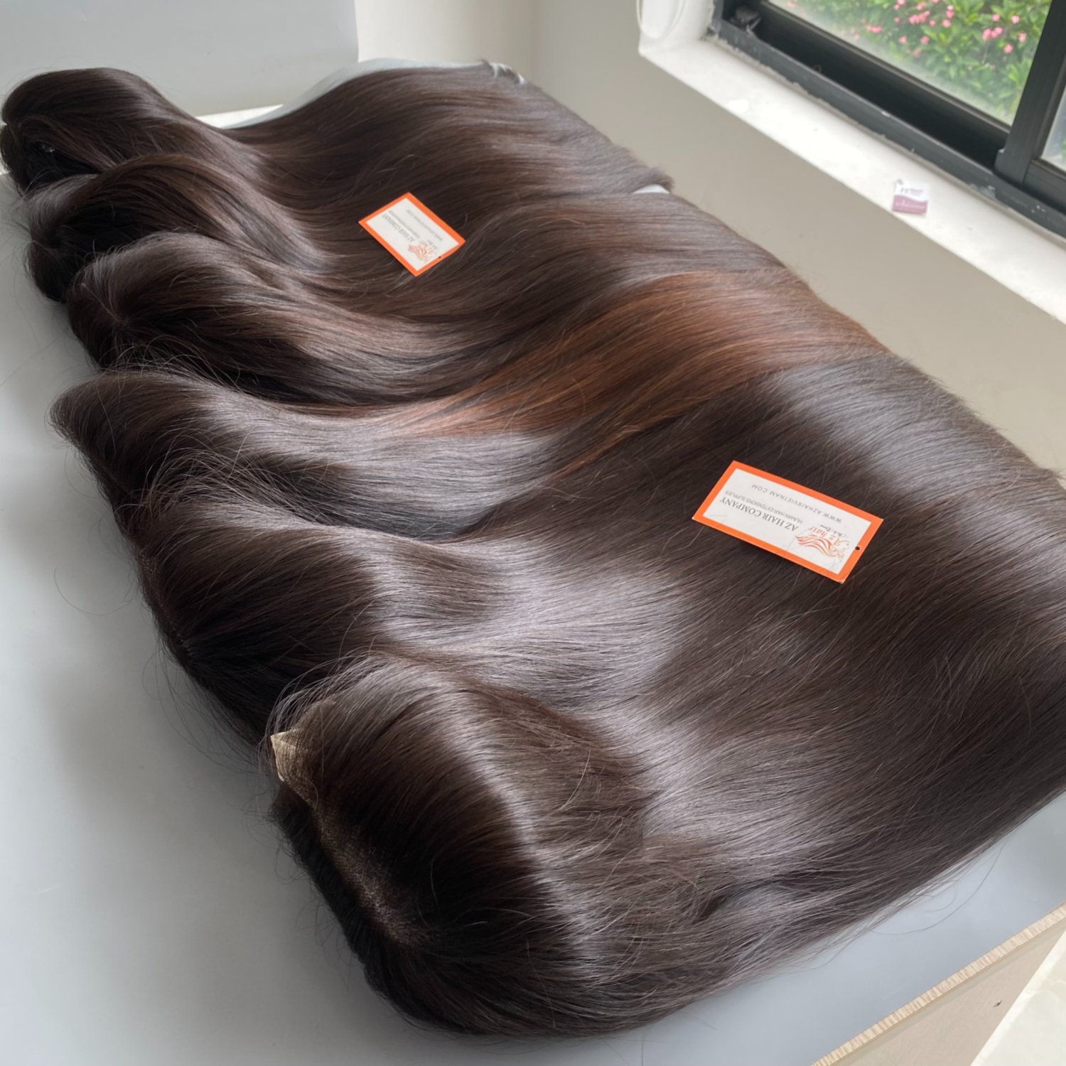 Top Quality Real Raw Super Double Drawn 100% Vietnamese Human Hair Extensions Wig Bone Straight Natural Black Color