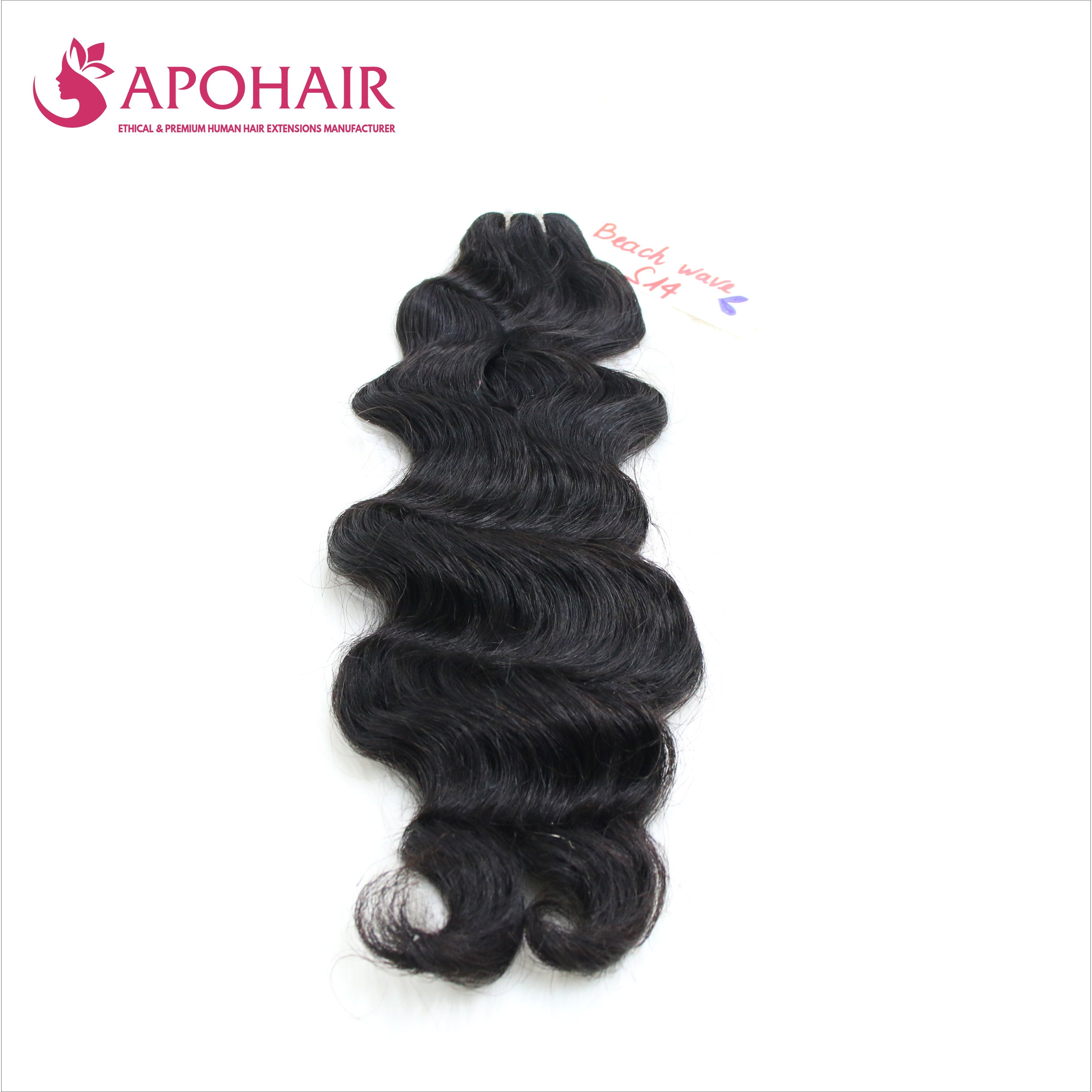 Premium Vietnamese Black Color Machine Weft Hair Extensions Human Hair Extensions Beach Wavy Hair Weft Machine