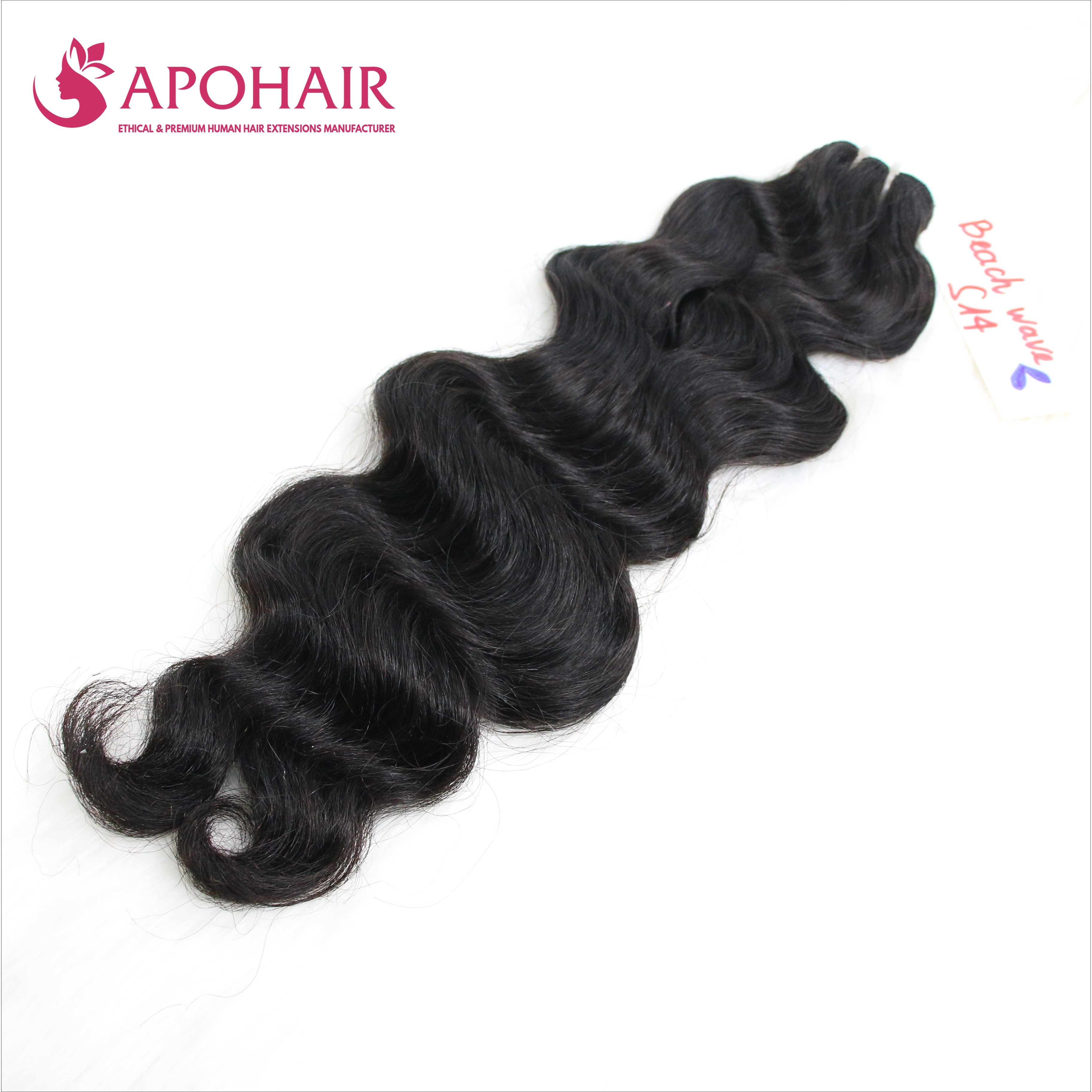 Premium Vietnamese Black Color Machine Weft Hair Extensions Human Hair Extensions Beach Wavy Hair Weft Machine