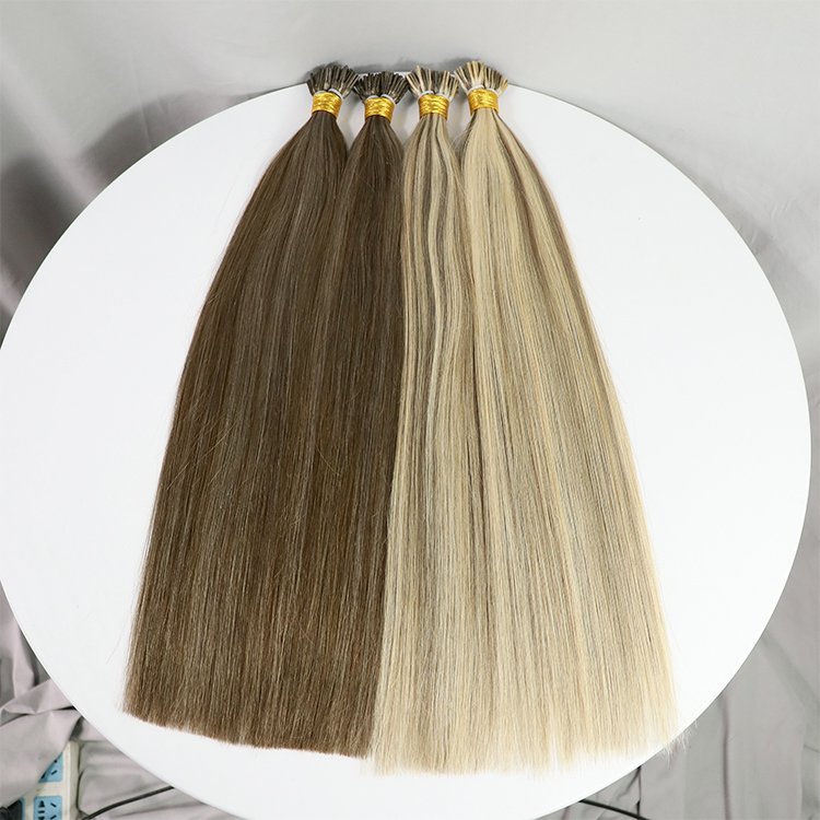 0.8 gram I Tip Human Hair Extensions Wholesale European Hair Keratin Double Drawn Italian Prebonded Remy Keratin Hair Extensions