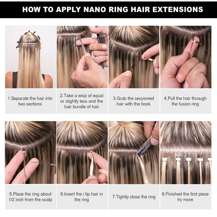 Last One Year 0.5g/0.8g/1.0g 100% Virgin Remy Russian Double Drawn Nano Bead Human Hair Extensions