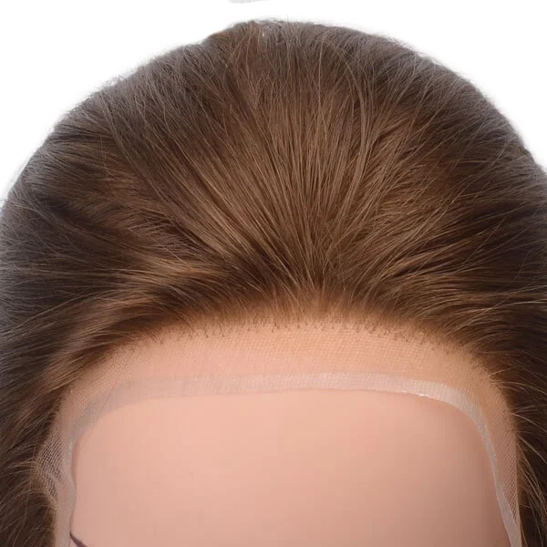 Top quality cheap price 100% natural virgin remy Human Hair brown straight swiss lace medical Wigs for Cancer Patients Wholesale