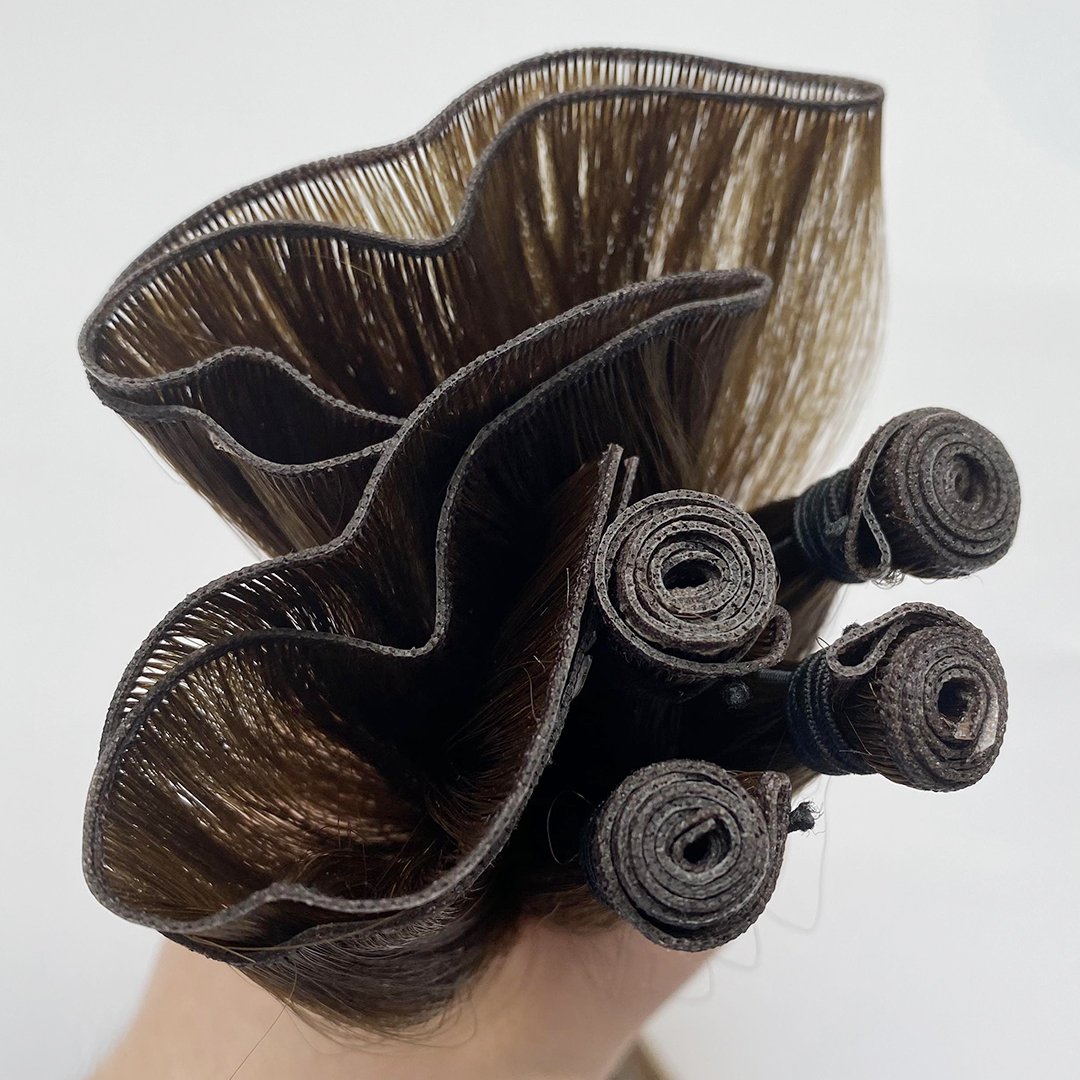 Genius Weft Hair Extensions Double Drawn Human Hair 100% Remy Virgin Russian Genius Blonde Color Human Hair