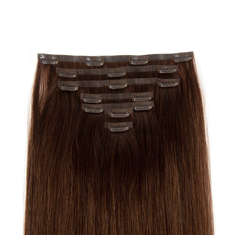 100% human hair extensions clip ins russian hair 12A double drawn Remy clip-in human hair extension