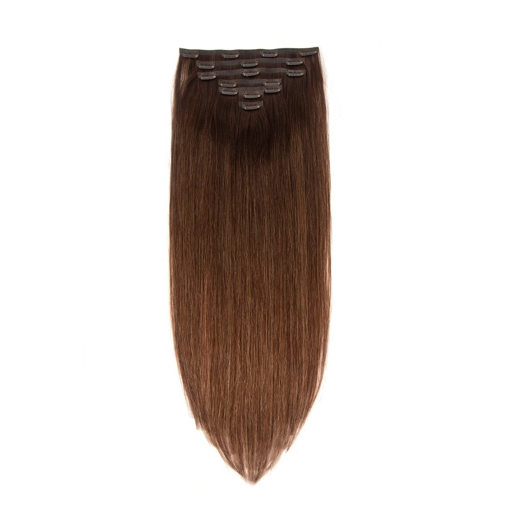 100% human hair extensions clip ins russian hair 12A double drawn Remy clip-in human hair extension
