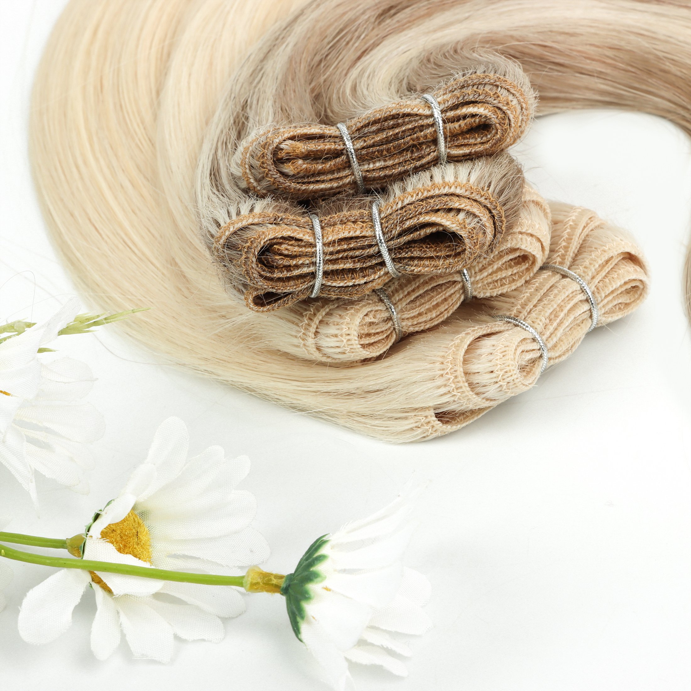 Fast Shipping Cuticle Virgin Volume Weft Extensions Double Drawn Machine Weft Human Hair Extensions