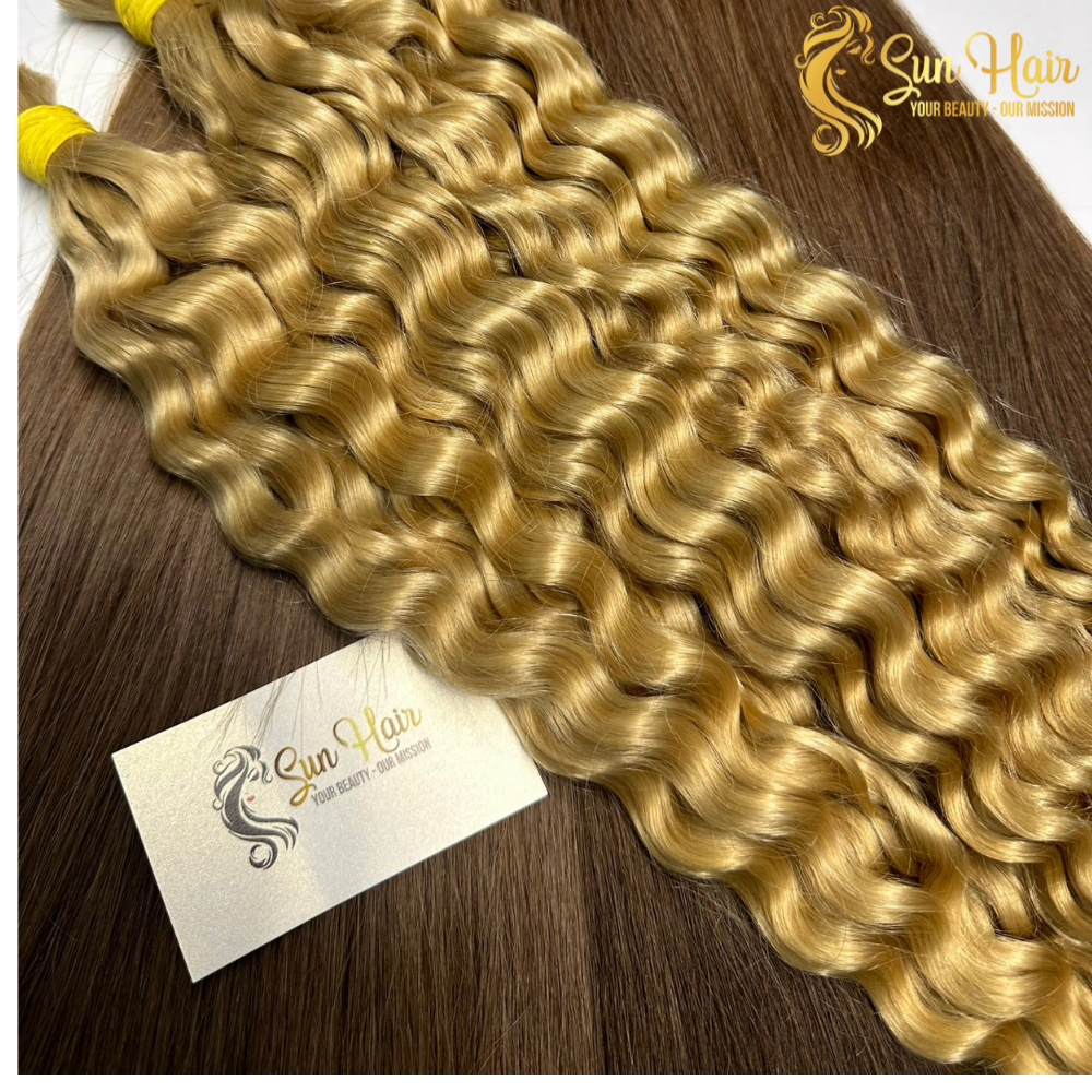 Wholesale Hot Trendy All Colors Deep Wave Unprocessed Raw Cuticle Aligned Bulk Hair 100% Human Hair Extensions