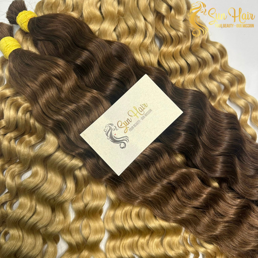Wholesale Hot Trendy All Colors Deep Wave Unprocessed Raw Cuticle Aligned Bulk Hair 100% Human Hair Extensions