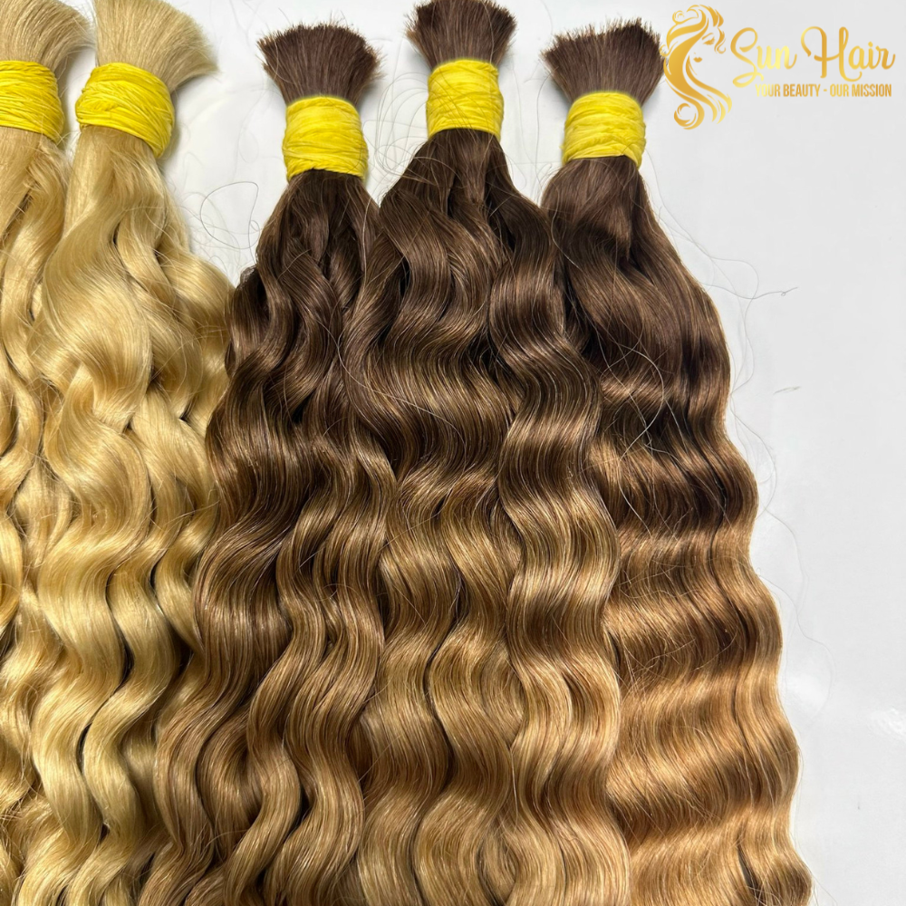 Wholesale Hot Trendy All Colors Deep Wave Unprocessed Raw Cuticle Aligned Bulk Hair 100% Human Hair Extensions