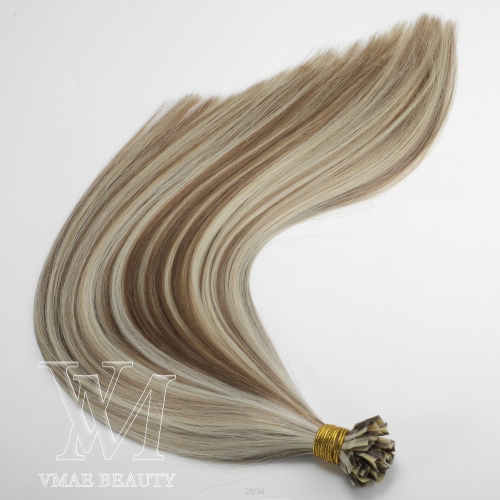 VMAE Cuticle Aligned European Hair Blonde 613 60 Brown I Tips Flat Tip Virgin Kreatin K Tip Hair Extensions Human Hair