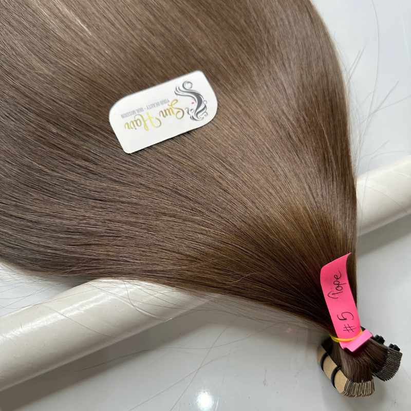 Wholesale Product Hot Seller 2024 Normal Tape In SDD Straight & #5 Color Cuticle Aligned 100% Real Human Hair Extensions