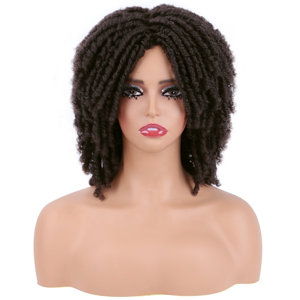 Short 6Inch Crochet Braid Dreadlocks for Black Woman Afro Twist Extensions Braids Hair wig