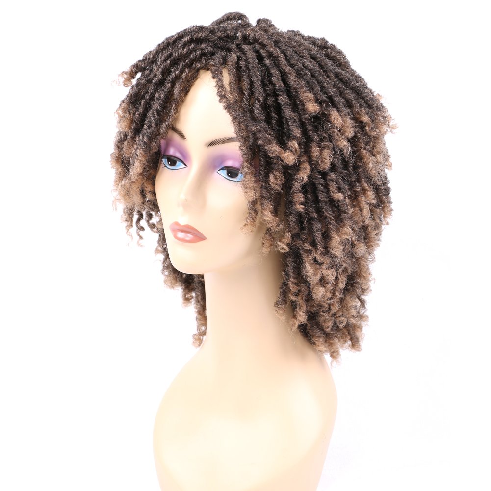 Short 6Inch Crochet Braid Dreadlocks for Black Woman Afro Twist Extensions Braids Hair wig