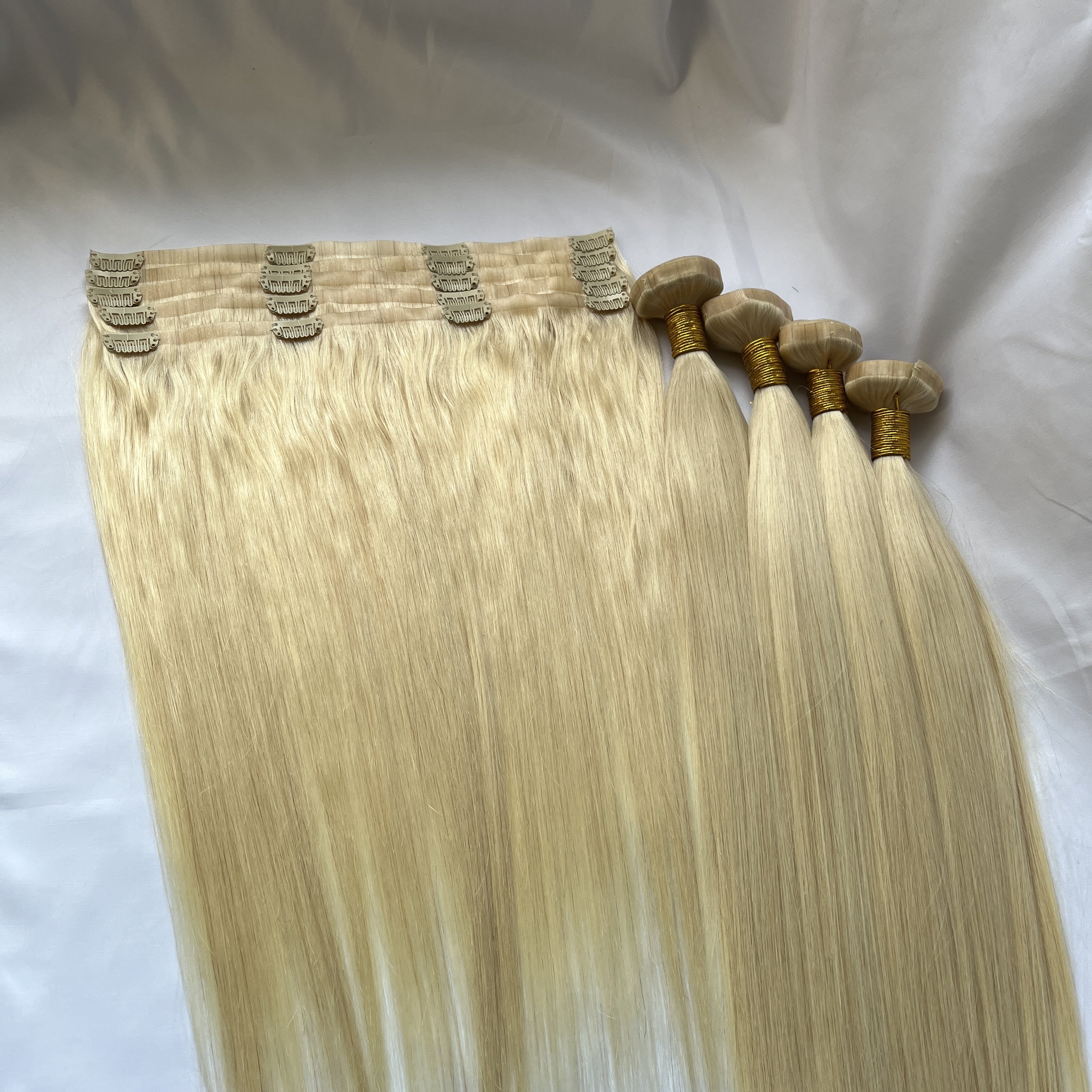 100% Premium Hair Clip ins Double PU Seamless Weft Clip in Real Human Hair Extensions