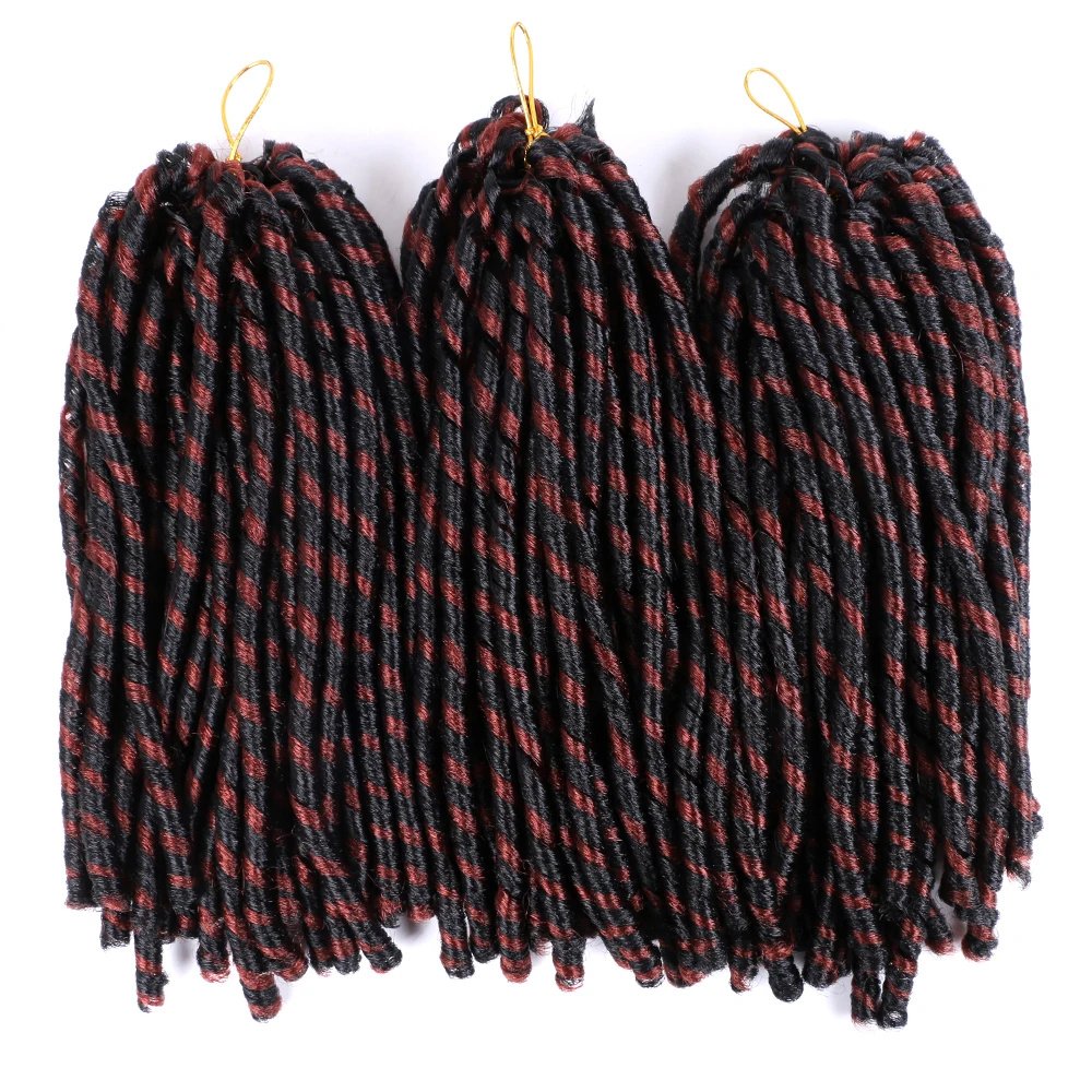 14" Soft Dreadlock Crochet Braiding Hair Black Red Blonde Synthetic Crochet Braiding Hair