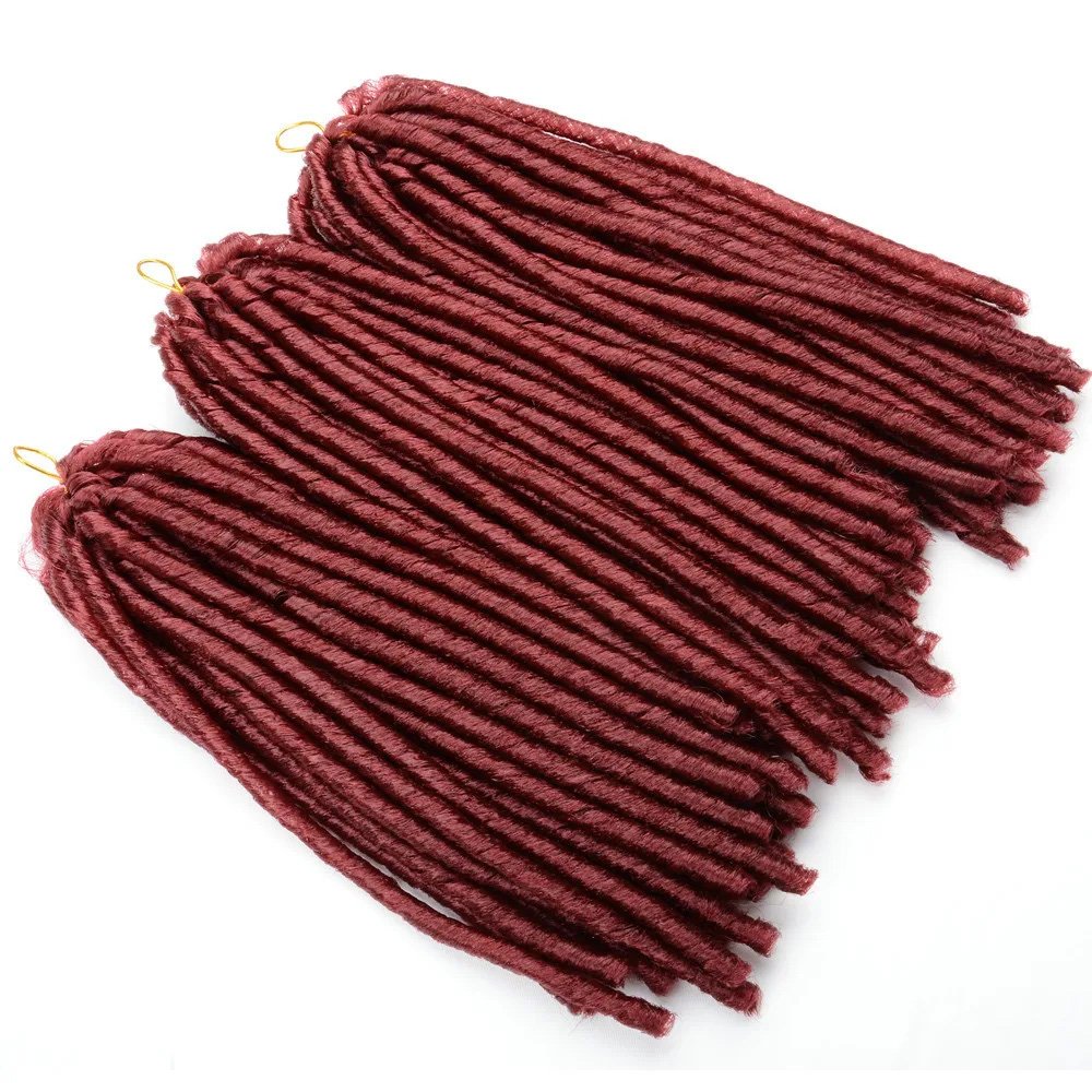 14" Soft Dreadlock Crochet Braiding Hair Black Red Blonde Synthetic Crochet Braiding Hair