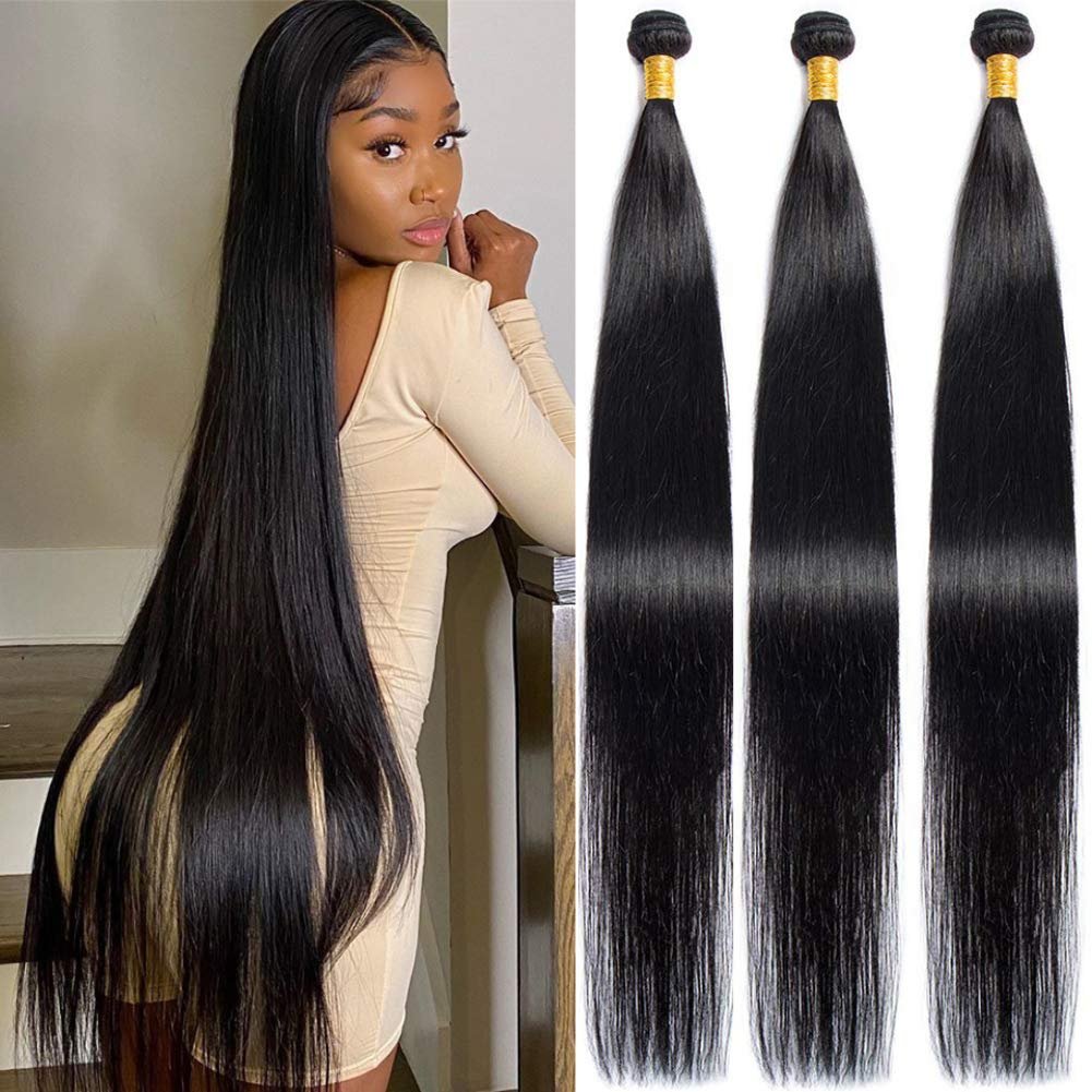 LTHAIR Wholesale Natural Black Color Human Hair Extension Straight Hair Bundles Original Brazilian Straight Hair