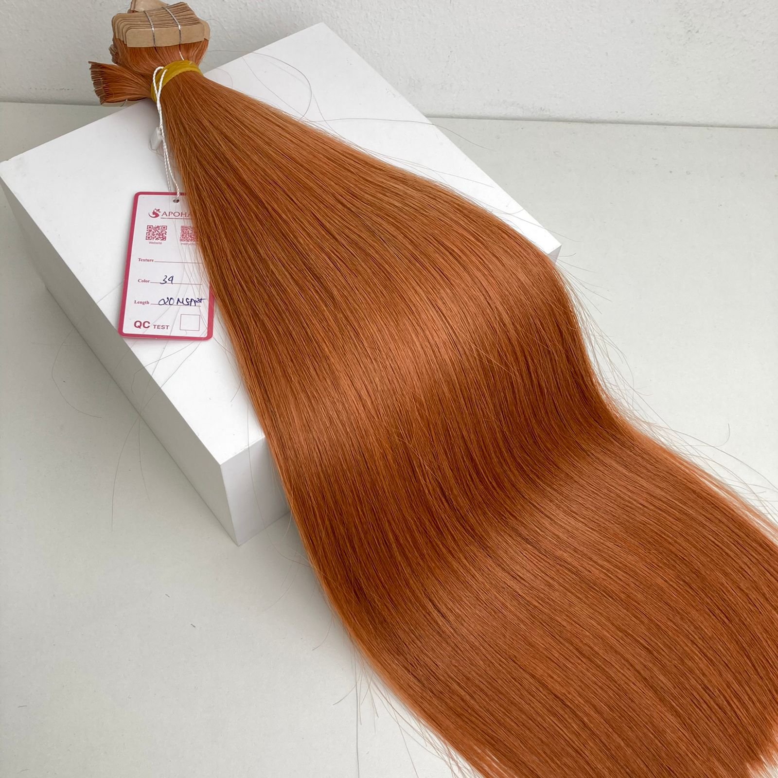 Wholesale Human Hair Extension Double Drawn 100% Remy Human Natural Hair Copper Color Tape Hair Extension