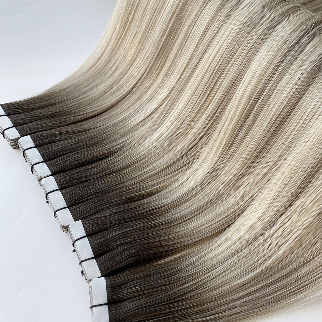 Haiyihair Salon Quality Raw European Cuticle Aligned Tape in Human Hair Extensions Virgin Remy Extensions Hair