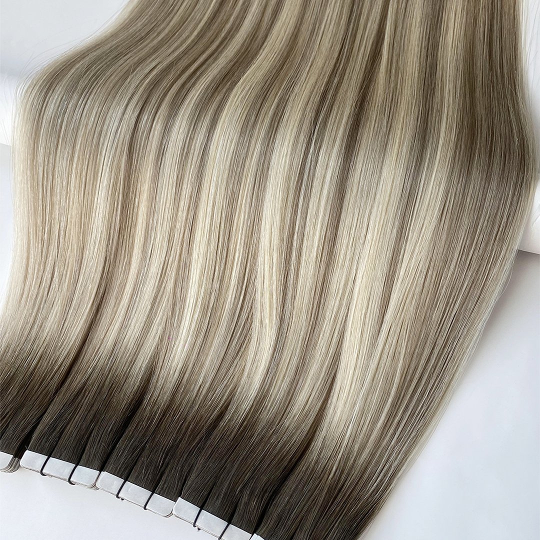 Haiyihair Salon Quality Raw European Cuticle Aligned Tape in Human Hair Extensions Virgin Remy Extensions Hair