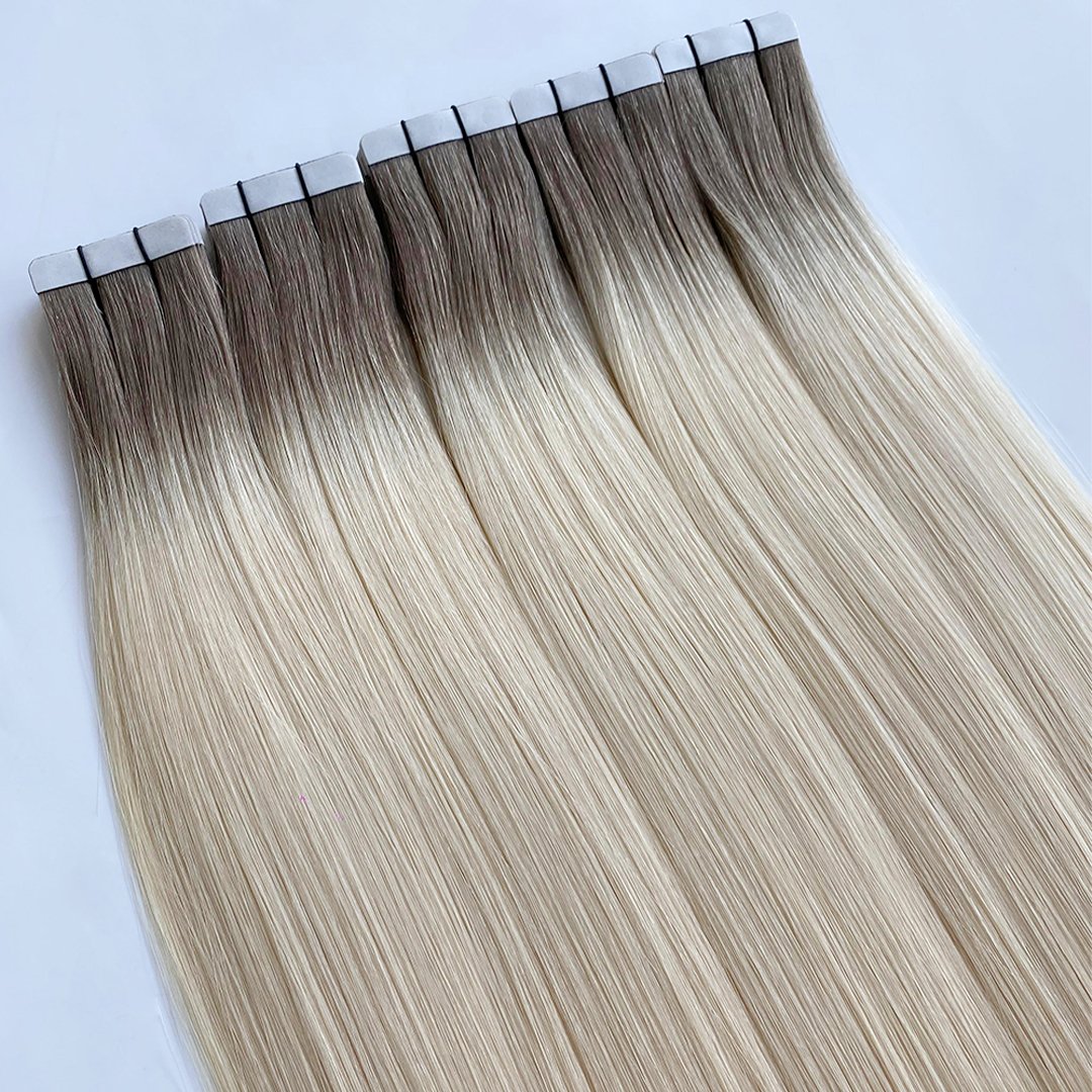 Haiyihair Salon Quality Raw European Cuticle Aligned Tape in Human Hair Extensions Virgin Remy Extensions Hair