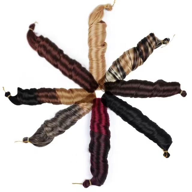 Hotsale24inch French Curly Bulk Spiral Curly Crochet Braids Hair Loose Wave Curl Braiding Hair Synthetic Extensions