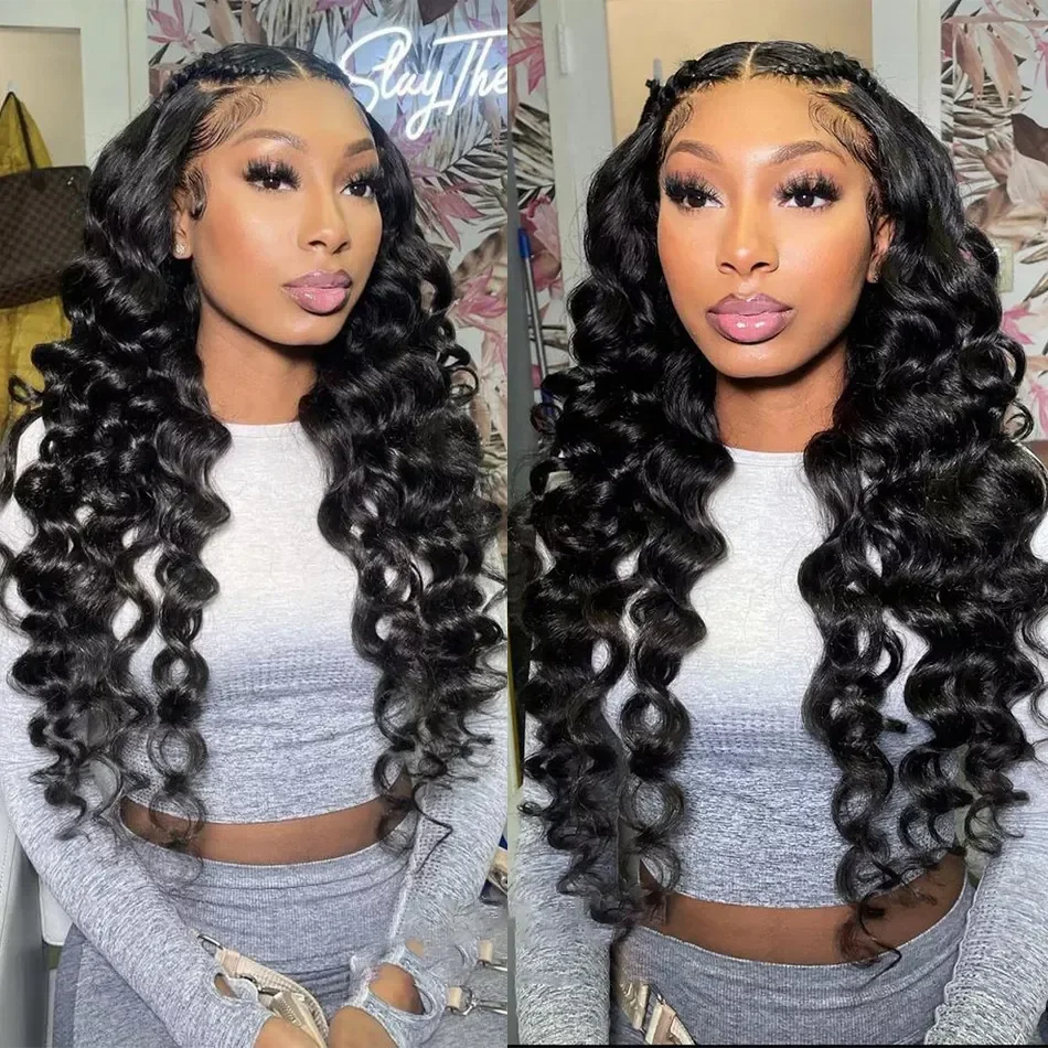 100% Raw Unprocessed Virgin Cuticle Aligned Human Hair Extensions, Peruvian Bulk Hair Loose Wave Bundles With Lace Closure