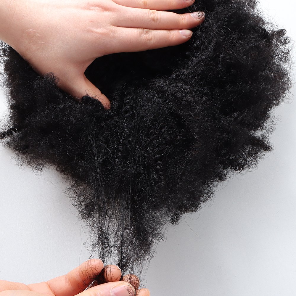 Orient Fashion 4C Textured Afro Kinky Hair Weft Natural Black Human Hair Extensions