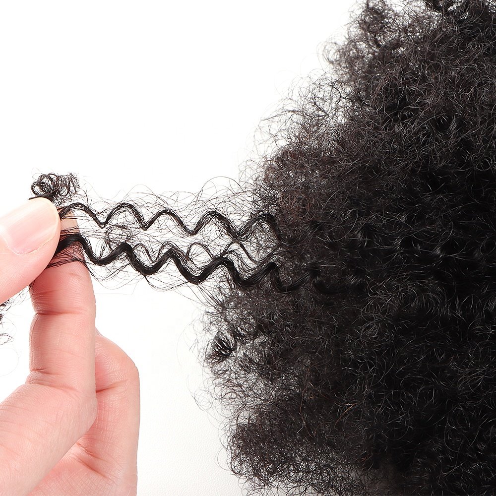 Orient Fashion 4C Textured Afro Kinky Hair Weft Natural Black Human Hair Extensions