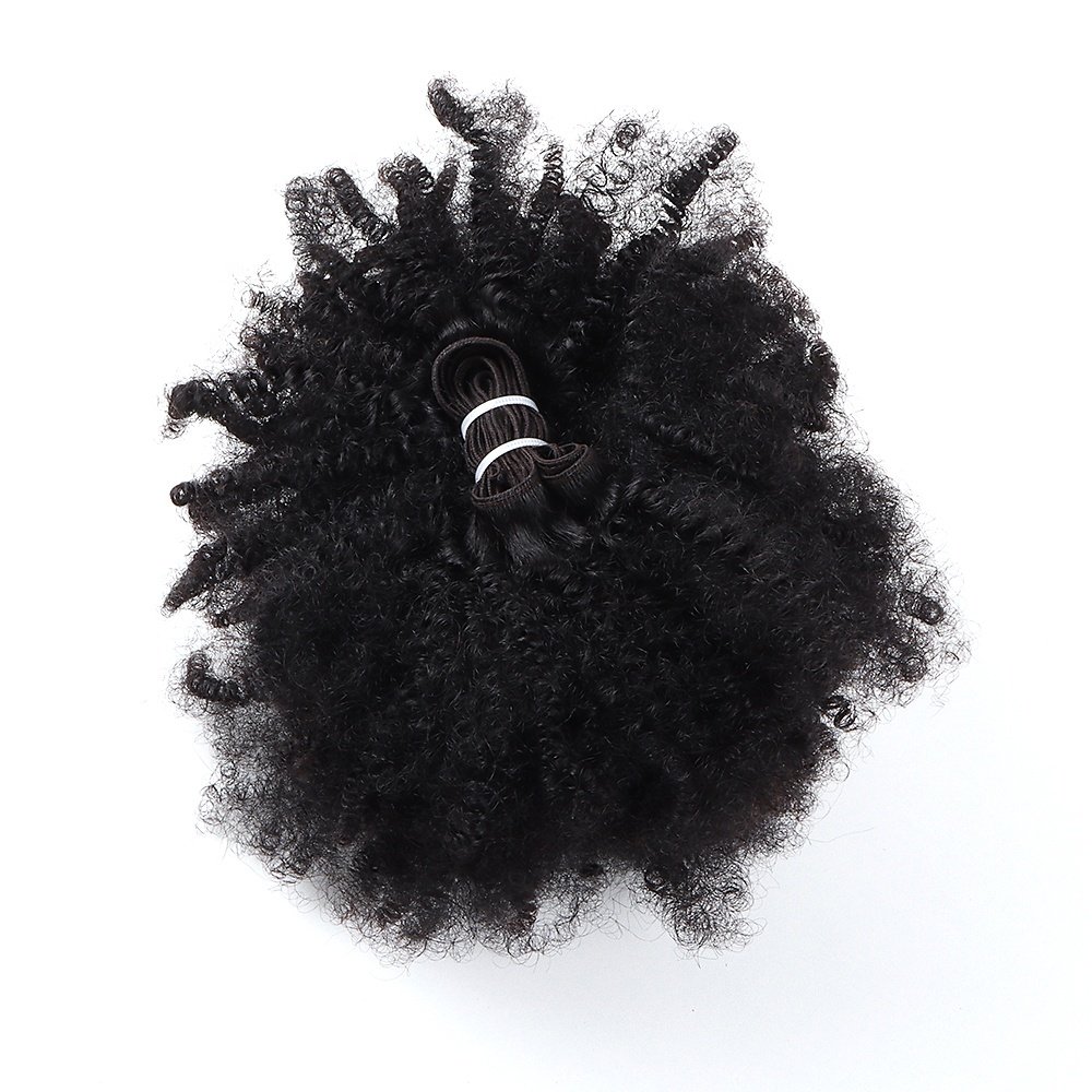 Orient Fashion 4C Textured Afro Kinky Hair Weft Natural Black Human Hair Extensions