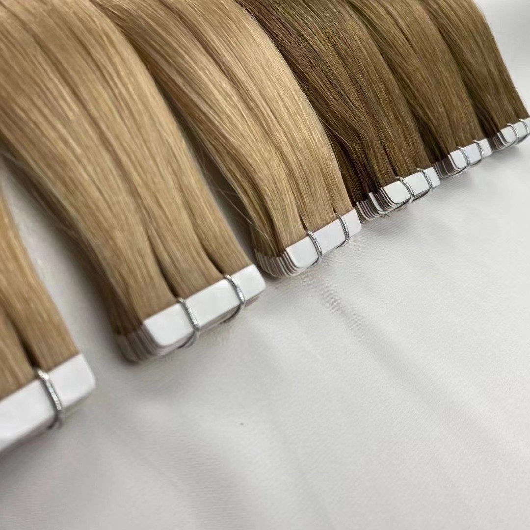 Wholesale 100 Human Hair Extensiones De Cabello 100humano Remmy Adhesive 22 Inches Blonde Russian Raw Remy Tape Hair Extension