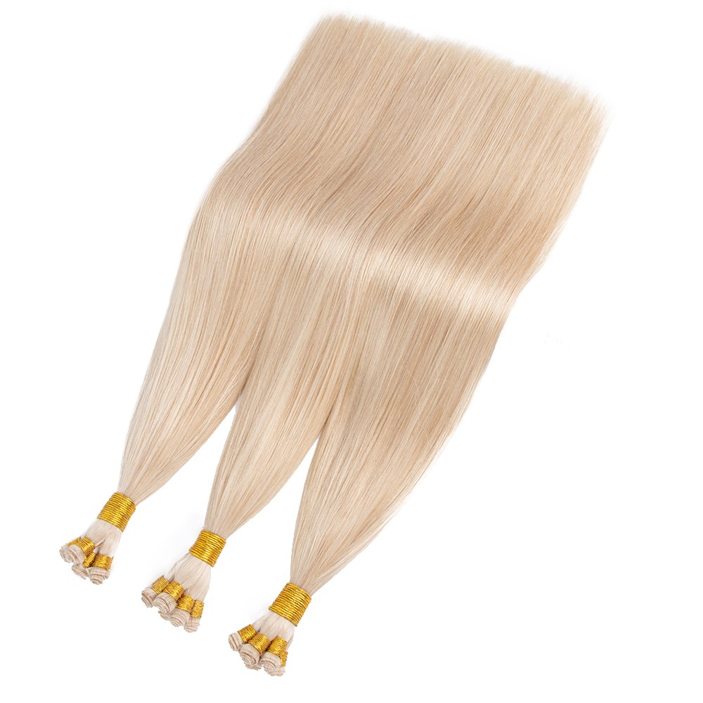 Hot Selling Hand Tied Weft Human Hair Extensions 12A Unprocessed Double Drawn Remy Hand Tied Weft