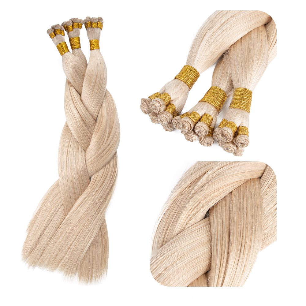 Hot Selling Hand Tied Weft Human Hair Extensions 12A Unprocessed Double Drawn Remy Hand Tied Weft