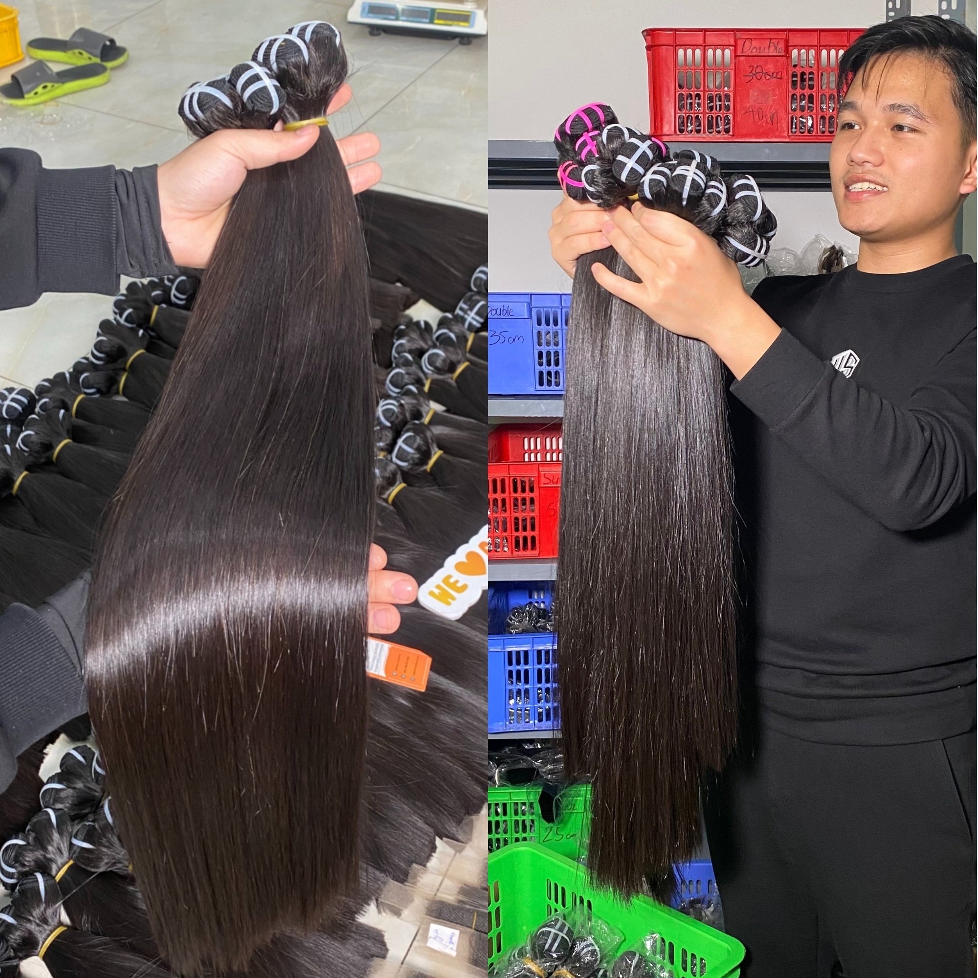 Wholesale Pure Raw Unprocessed Virgin Hair, Bone Straight Hair Bundles Natural Color 100% Vietnamese Hair Extensions