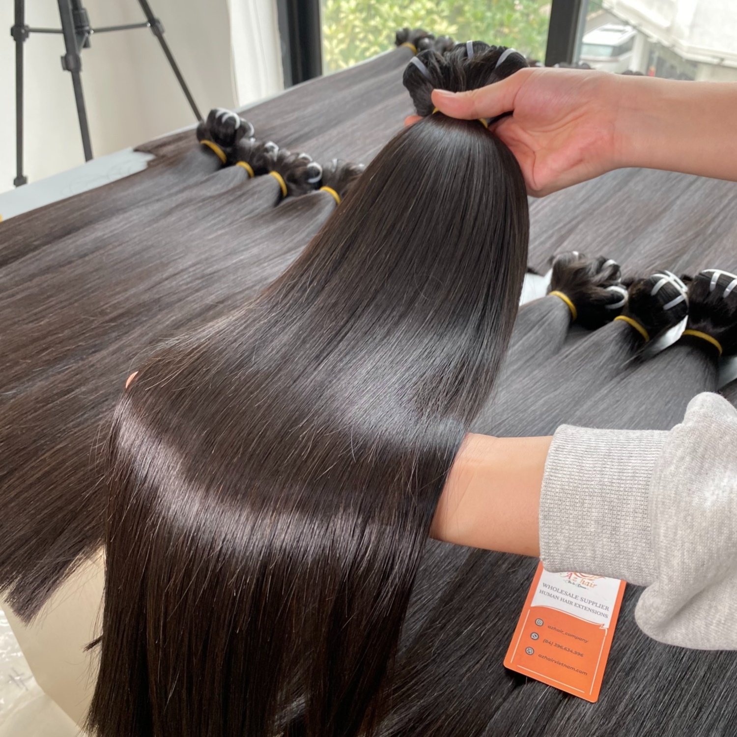 Wholesale Pure Raw Unprocessed Virgin Hair, Bone Straight Hair Bundles Natural Color 100% Vietnamese Hair Extensions