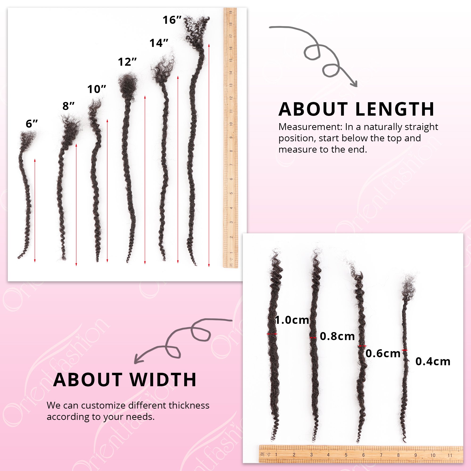 Orientfashion textured locs human hair dreadlocks human crochet hair