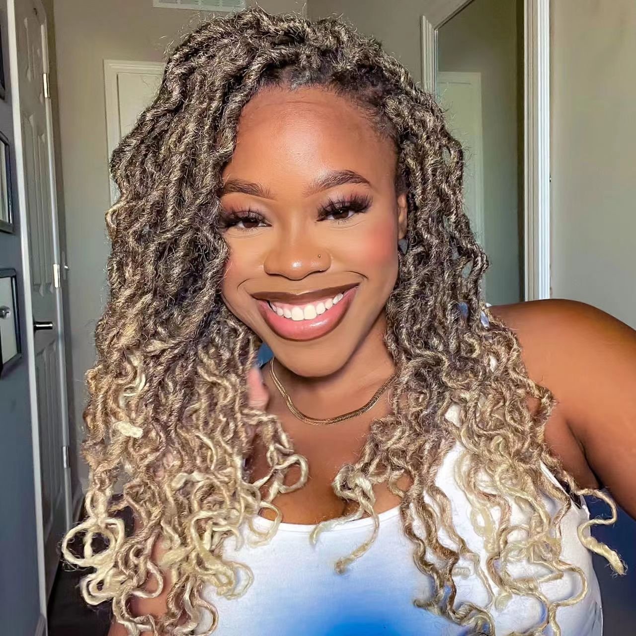 Synthetic Braiding Hair Extension wavy faux locs crochet hair