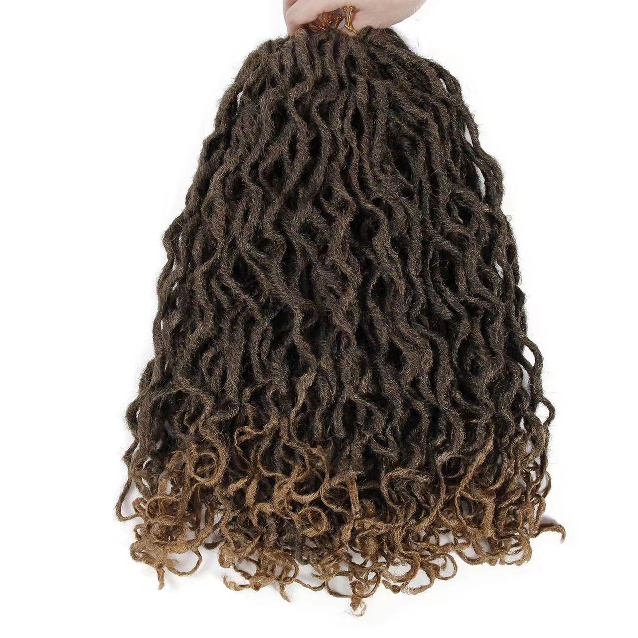 Synthetic Braiding Hair Extension wavy faux locs crochet hair