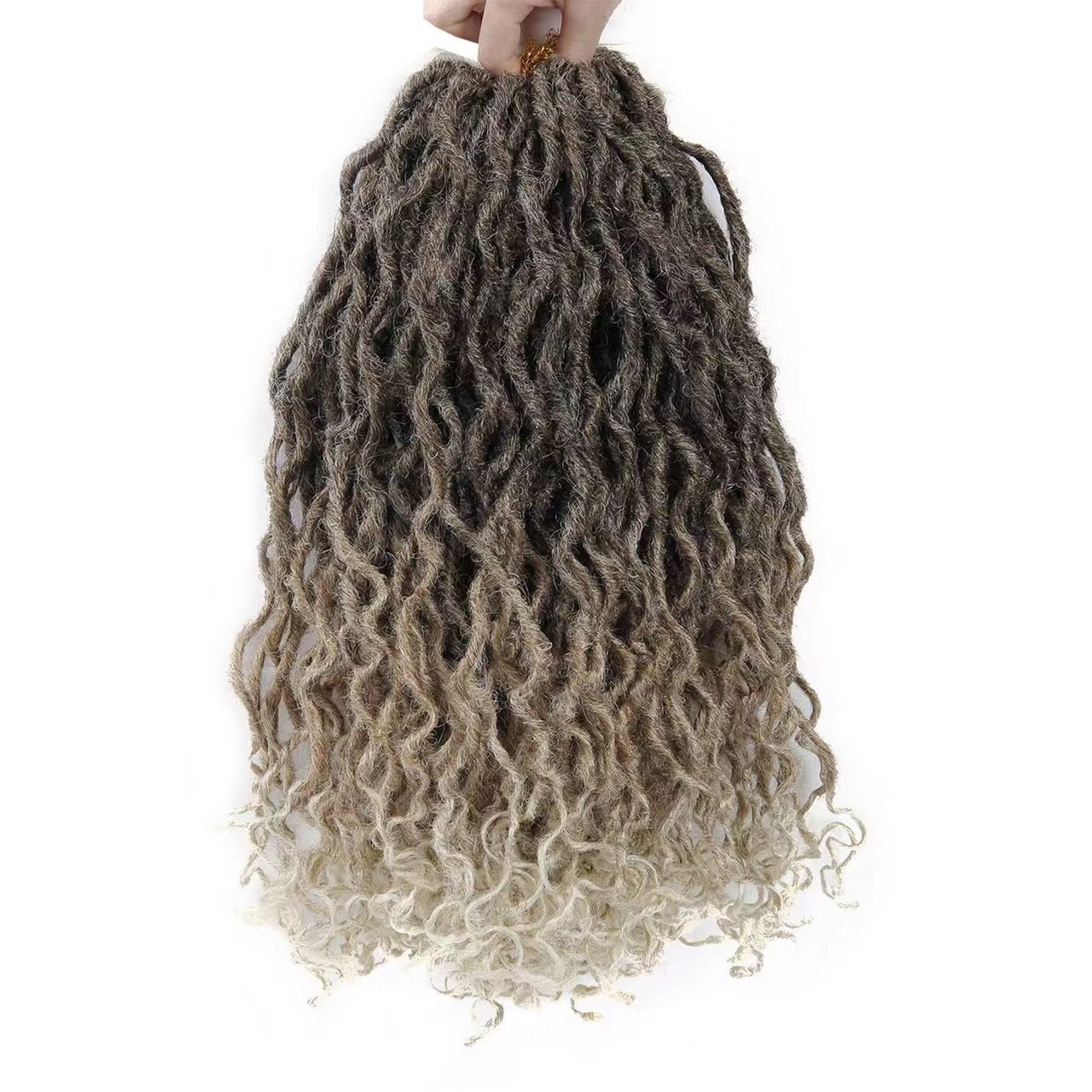 Synthetic Braiding Hair Extension wavy faux locs crochet hair