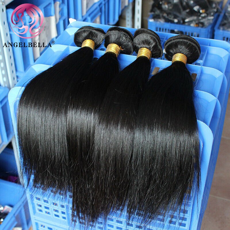 AngelBella 26 Inch Human Hair Bundle Double Drawn Virgin 100% Human Hair Bundles Peruvian Hair Bundles