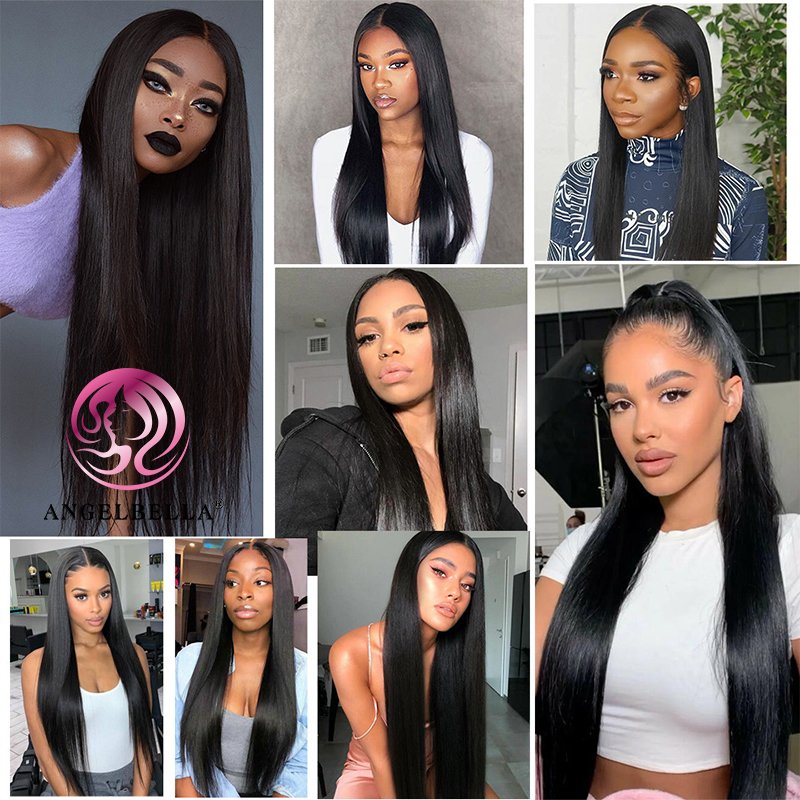 AngelBella 26 Inch Human Hair Bundle Double Drawn Virgin 100% Human Hair Bundles Peruvian Hair Bundles