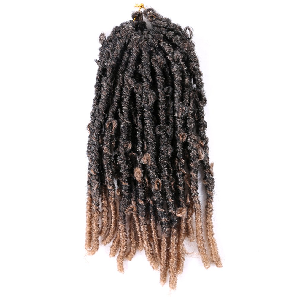 Locs Crochet Hair 12Inch Butterfly Faux Locs Crochet Hair Pre-looped Soft Distressed Locs For Black Women Crochet Braids Hair