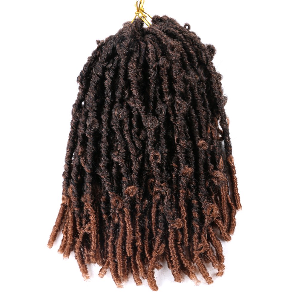 Locs Crochet Hair 12Inch Butterfly Faux Locs Crochet Hair Pre-looped Soft Distressed Locs For Black Women Crochet Braids Hair