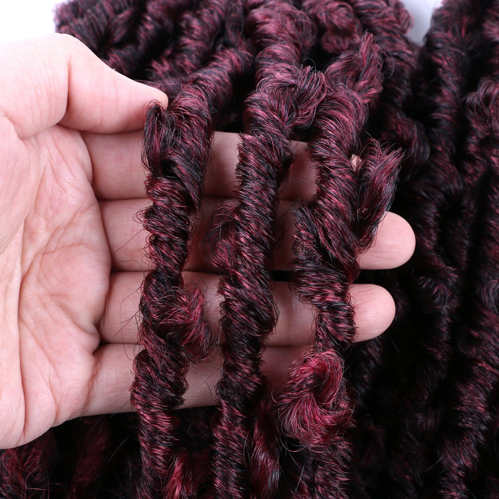 Locs Crochet Hair 12Inch Butterfly Faux Locs Crochet Hair Pre-looped Soft Distressed Locs For Black Women Crochet Braids Hair