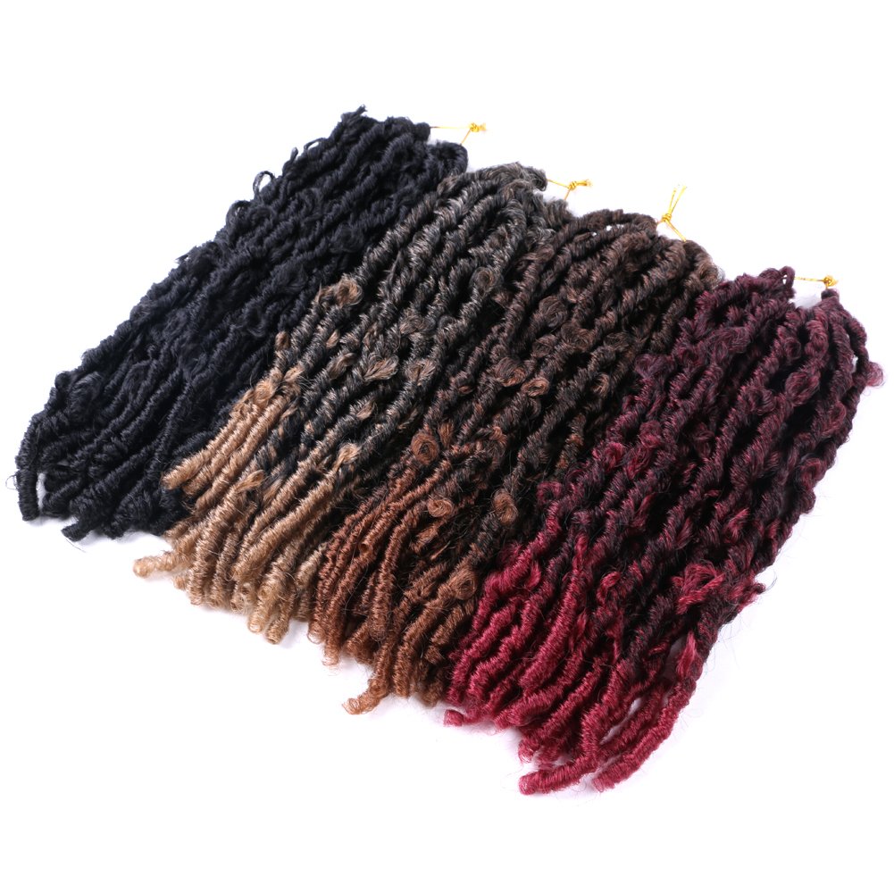 Locs Crochet Hair 12Inch Butterfly Faux Locs Crochet Hair Pre-looped Soft Distressed Locs For Black Women Crochet Braids Hair