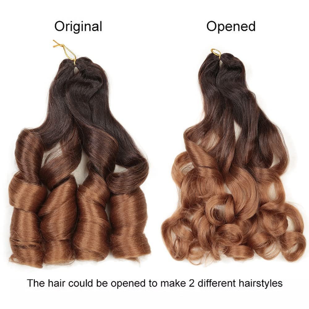 French Curly Crochet Braiding Hair Synthetic Loose Wave Ombre Braids Hair for Women Spiral Curls Pre Stretched Hair Extensions