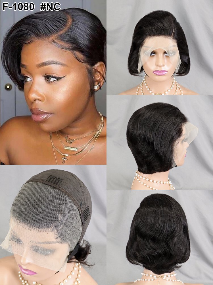 Letsfly 12.8$ Promotion 13x4 Lace Frontal Wigs Pixie Cut 100% Human Hair Wholesale Summer Short Cheap Brazilian Wigs In Stock